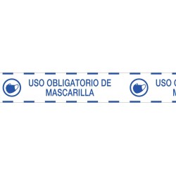 Cinta de señalización PVC 72 x 50 m: USO OBLIGATORIO DE MASCARILLA 2