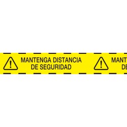 Cinta de señalización PVC 72x50m: MANTENGA LA DISTANCIA DE SEGURIDAD 2