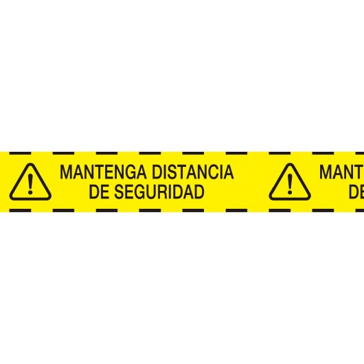 Cinta de señalización PVC 72x50m: MANTENGA LA DISTANCIA DE SEGURIDAD Cinta de señalización PVC 72x50m: MANTENGA LA DISTANCIA DE SEGURIDAD
