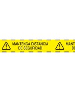 Cinta de señalización PVC 72x50m: MANTENGA LA DISTANCIA DE SEGURIDAD Cinta de señalización PVC 72x50m: MANTENGA LA DISTANCIA DE SEGURIDAD