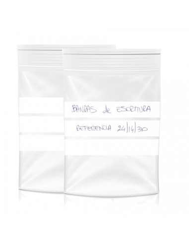 Bolsas polietileno con autocierre y bandas de escritura (25 x 35 cm - 1000 Uds)