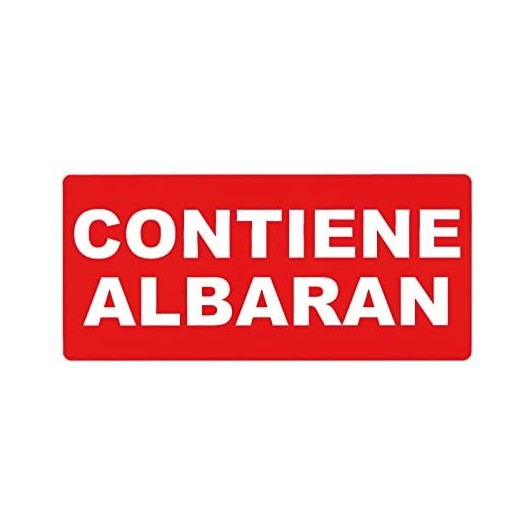 Rollo etiqueta adhesiva "CONTIENE ALBARAN" (120 x 50 mm - 1.000 Uds) Rollo etiqueta adhesiva "CONTIENE ALBARAN" (120 x 50 mm - 1.000 Uds)