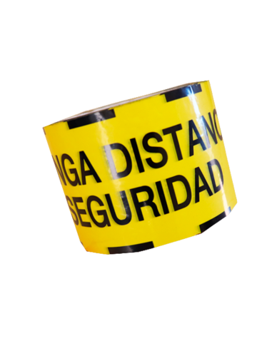 Cinta de señalización PVC 72x50m: MANTENGA LA DISTANCIA DE SEGURIDAD Cinta de señalización PVC 72x50m: MANTENGA LA DISTANCIA DE SEGURIDAD