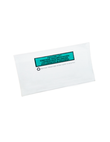 Sobres transparentes ¨Contiene Documentación¨ (Ecológicos - 162 x 120 mm - 250 Uds)