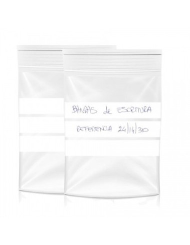 Bolsas polietileno con autocierre y bandas de escritura (10 x 15 cm - 1000 Uds)