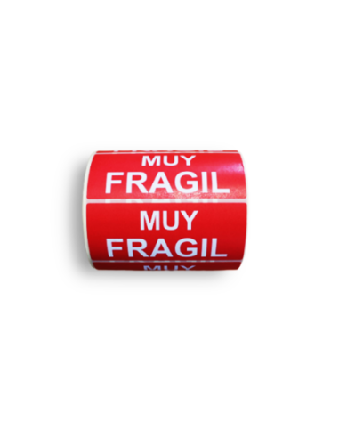 Rollo etiqueta adhesiva "MUY FRAGIL" (120 x 50 mm - 500 Uds) Rollo etiqueta adhesiva "MUY FRAGIL" (120 x 50 mm - 500 Uds)