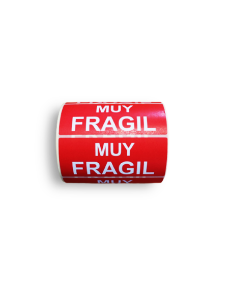 Rollo etiqueta adhesiva "MUY FRAGIL" (120 x 50 mm - 500 Uds) Rollo etiqueta adhesiva "MUY FRAGIL" (120 x 50 mm - 500 Uds)