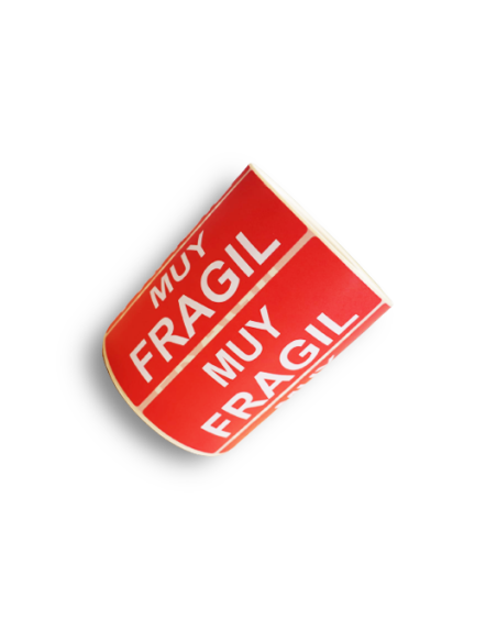 Rollo etiqueta adhesiva "MUY FRAGIL" (120 x 50 mm - 500 Uds)