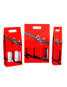 Estuches de cartón para botellas (Navidad - 10 Uds)