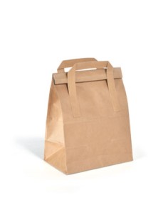 Bolsa de papel kraft (18 x 11 x 26,5 cm - Marrón - 25 / 50 / 75 / 100 / 500 Uds)