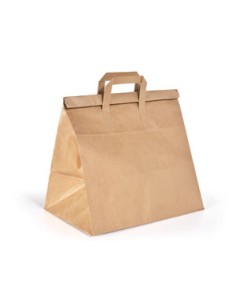 Bolsa de papel kraft (32 x 21 x 34 cm - Marrón - 25 / 50 / 75 / 100 / 250 Uds)