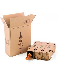 Caja para 3 Botellas (Marrón - Pack 5 Uds)