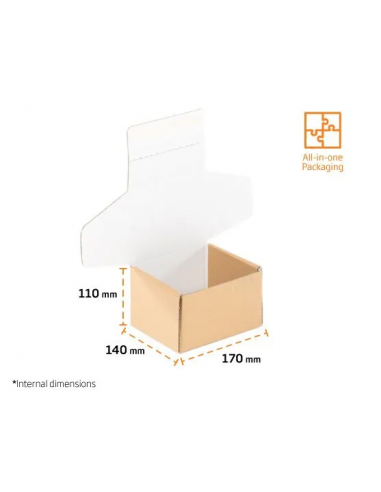 Caja Postal Ecommerce con Cierre Adhesivo (Marrón y Blanco - 173 x 140 x 108 mm - 25 Uds) Caja Postal Ecommerce con Cierre Adhesivo (Marrón y Blanco - 173 x 140 x 108 mm - 25 Uds)
