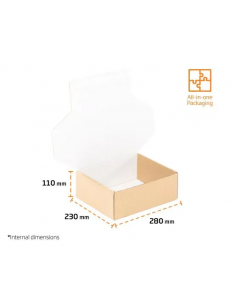 Caja Postal Ecommerce (Marrón y Blanco - 280 x 230 x 110 mm - 42 Uds) 2