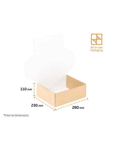 Caja Postal Ecommerce (Marrón y Blanco - 280 x 230 x 110 mm - 42 Uds) Caja Postal Ecommerce (Marrón y Blanco - 280 x 230 x 110 mm - 42 Uds)