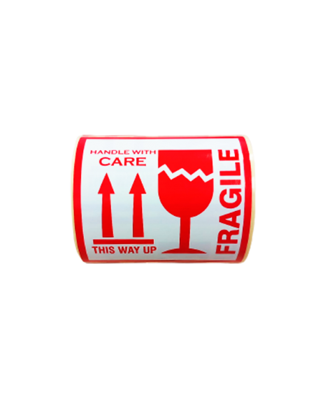 Rollo etiqueta adhesiva "This Way Up, Handle With Care, Fragile" (10 x 10 cm - 250 Uds) Rollo etiqueta adhesiva "This Way Up, Handle With Care, Fragile" (10 x 10 cm - 250 Uds)