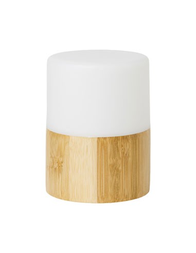 Lámpara LED Bright bambú (105 x Ø 75 mm - Blanco)