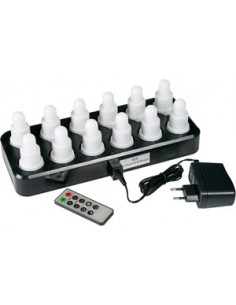 Juego de 12 LED, recargables (70 x 40 mm - 13 h - Blanco)