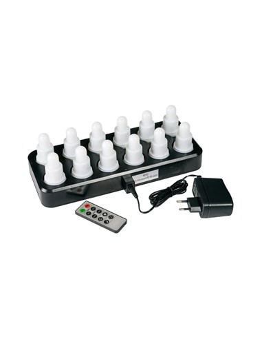 Juego de 12 LED, recargables (70 x 40 mm - 13 h - Blanco)