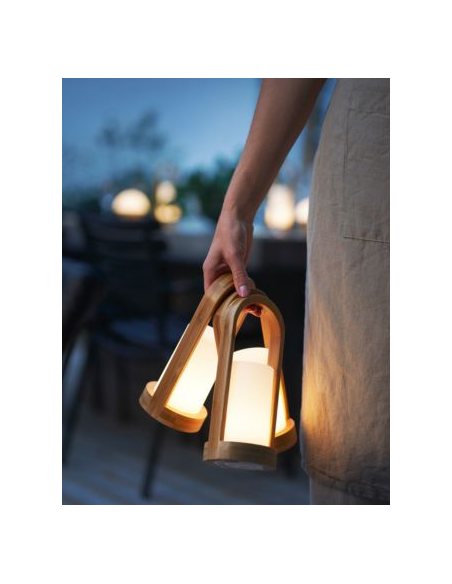 Lámpara LED Easy bambú (240 x Ø 100 mm - Blanco)