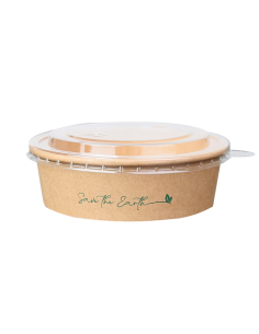 Ensaladera de Cartón 500 ml con Tapa PET (25 Uds)