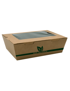 Caja Kraft con Ventana 2100 ml (50 Uds)