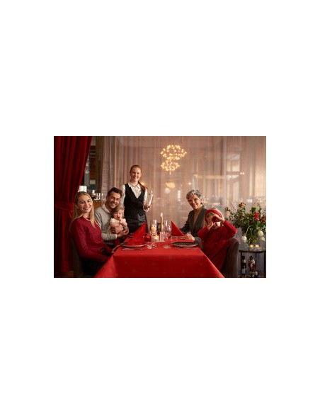 Rollo Mantel Desechable (1,18 x 25 m - Star Shine Red - 2 Uds)