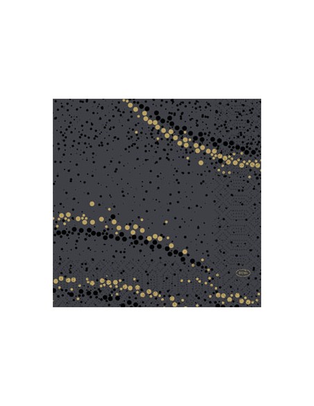 Servilleta Desechable (33 x 33 cm - 3 capas - Golden Stardust Negro)