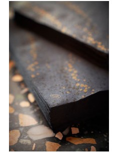 Servilleta Desechable (33 x 33 cm - 3 capas - Golden Stardust Negro) 2