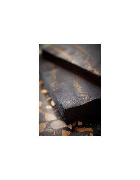 Servilleta Desechable (33 x 33 cm - 3 capas - Golden Stardust Negro)