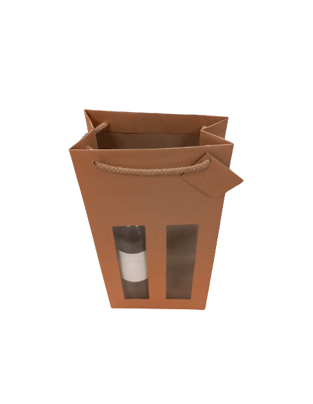 Bolsa Papel Kraft 2 Botellas Con Ventana (37,5 x 17,5 x 9 cm) Bolsa Papel Kraft 2 Botellas Con Ventana (37,5 x 17,5 x 9 cm)