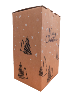 Caja Lote Kraft 4 Botellas (360 x 220 x 180 - Impresa Navidad) 2