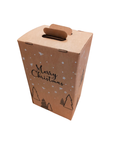 Caja Lote Kraft 4 Botellas (360 x 220 x 180 - Impresa Navidad) Caja Lote Kraft 4 Botellas (360 x 220 x 180 - Impresa Navidad)