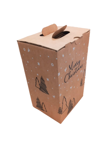 Caja Lote Kraft 4 Botellas (360 x 220 x 180 - Impresa Navidad) Caja Lote Kraft 4 Botellas (360 x 220 x 180 - Impresa Navidad)
