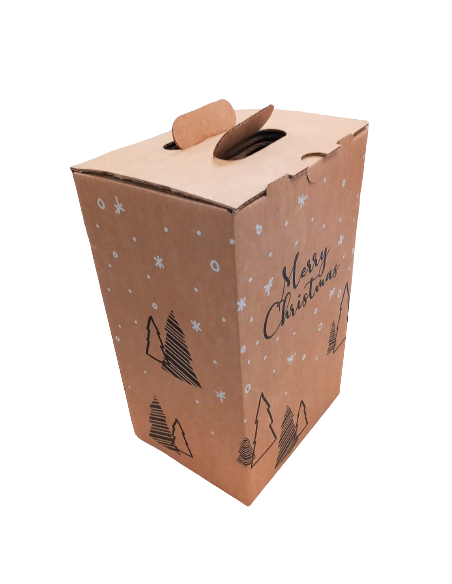 Caja Lote Kraft 4 Botellas (360 x 220 x 180 - Impresa Navidad) Caja Lote Kraft 4 Botellas (360 x 220 x 180 - Impresa Navidad)