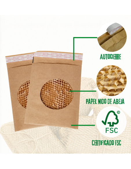 Sobre Papel 235x150 mm Relleno ECO Honeycomb (200 uds)