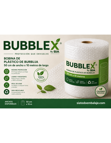 Mini rollo plástico Burbuja Reciclada...